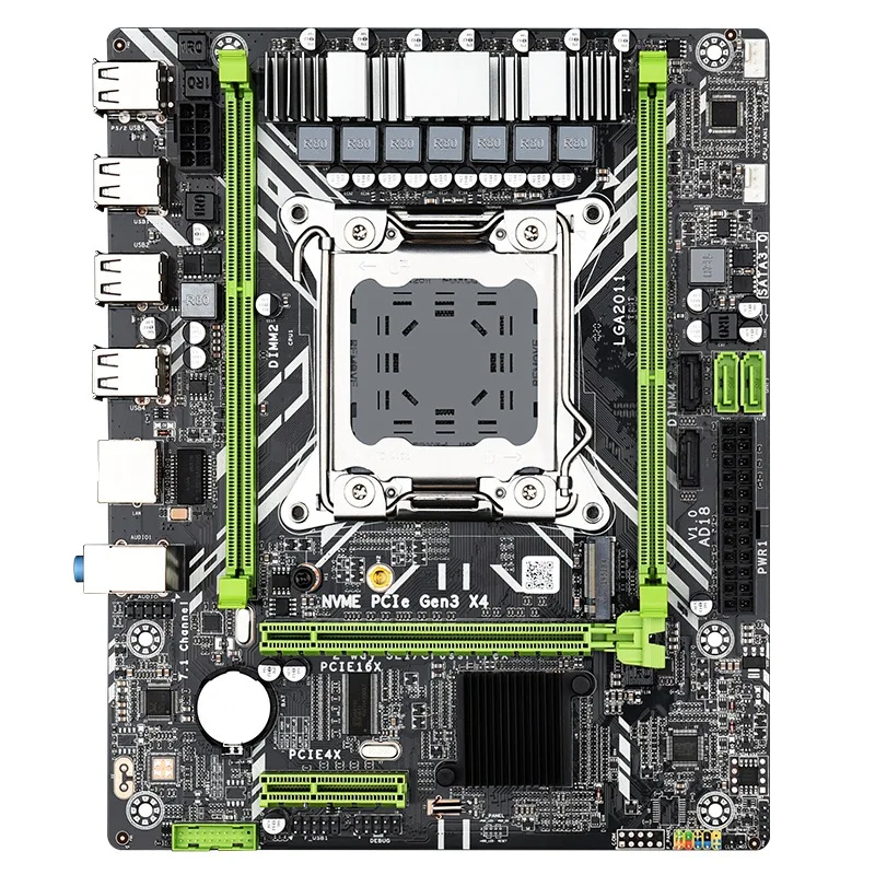 OPQ X79D 2 0 LGA2011 ATX материнская плата двухканальный DDR3 64G RAM PCI E 16X SATA3.0 M.2 NVME для