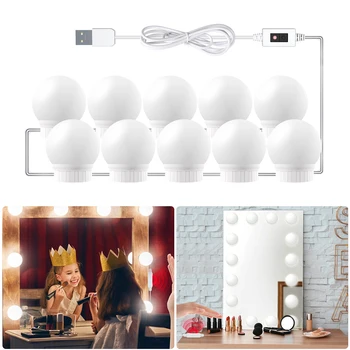

Makeup Mirror Vanity Led Light Bulbs Hand Sweep Sensing Dimmable Lamp Cosmetic Dressing Table Light For Bedroom Decor Wall Lamp