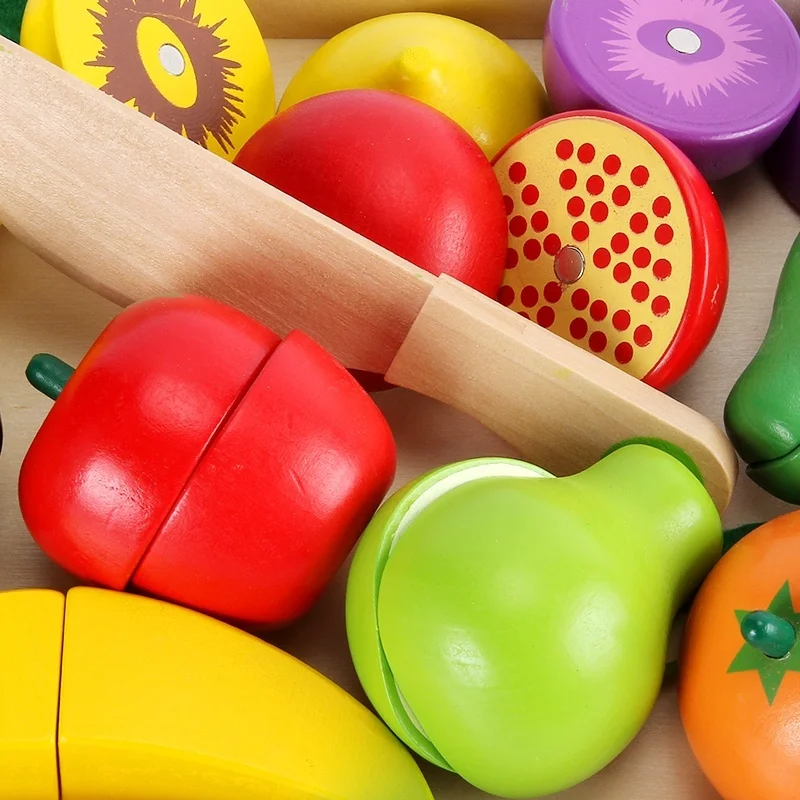 Новые детские игрушки, развивающий Набор для резки фруктов/овощей/десертов, деревянные игрушки для игры, еда, кухня, детский игровой домик, подарок на день рождения