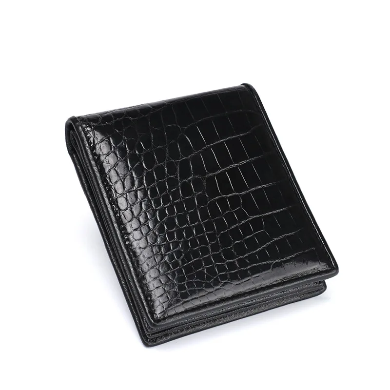 

2021 New Design Wallet for Men Crocodile Leather Short Folder Purse