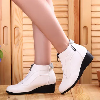 

2020 Winter Boots Women Women Snow Boots Wedge Heels Winter Shoes Women Warm Fur Casual Shoes Zip Women's Shoes Botas Mujer 35-