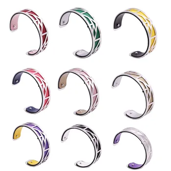 

15MM Reversible Interchangeable Bracelet Bangles with Silver Color Egypt Cuff Bangles Bracelet Georgette Argent Femme Bijoux