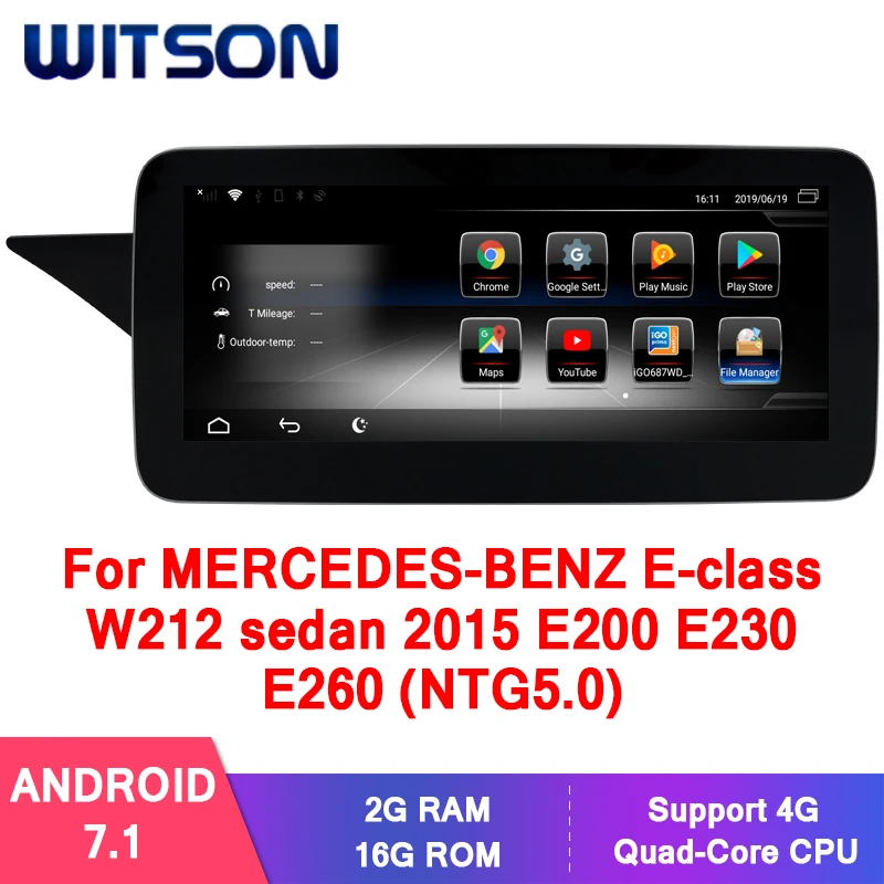 Автомобильный аудиоплеер с большим экраном WITSON на Android для женской модели E class W212