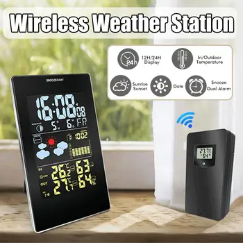 

Wireless Weather Station Digital Thermometer Hygrometer Temperature Weather Forecast LCD Color Display With Outdoor Sensor