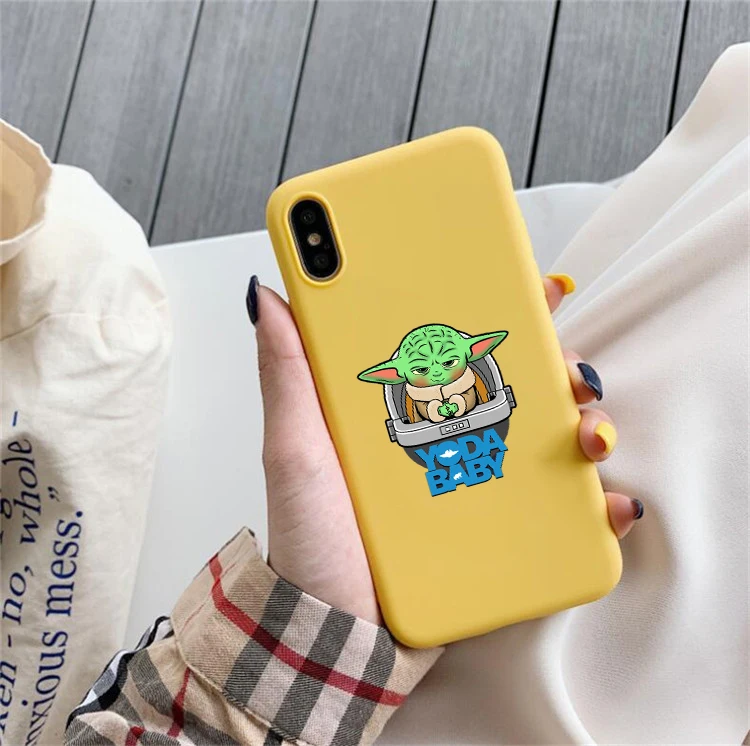 Baby yoda meme милый мягкий силиконовый цветной чехол для телефона для iPhone 6S 7 8 6plus 7 plus 8plus XR XS XSMAX 11 Pro