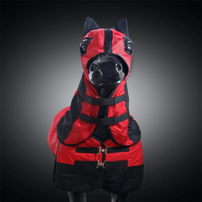 Ветрозащитная одежда для лошадей, съемная одежда с дизайном «Лошадь», коврик с головным чехлом и леггинсами