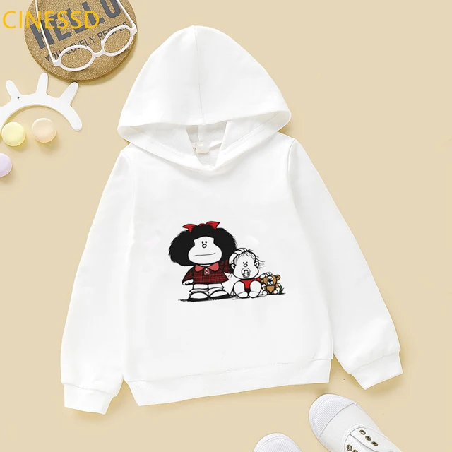 Mafalda Hoodie Children Harajuku Cute Funny Sweatshirt Winter 2020 Fashion Girls Clothes Unisex Tops Kids Teen Streetwear Fleece 0102020b