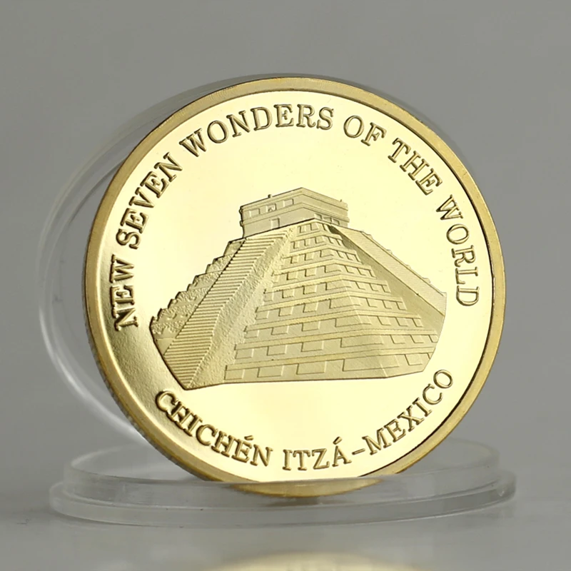 2007 г. Chichen-Itza мексиканские монеты Новые Семь чудес мира позолоченная монета с
