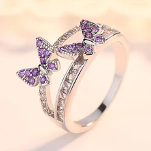 Новое Фиолетовое мозаичное женское очаровательное модное кольцо, мини циркониевое модное креативное кольцо с закрытым металлическим кольцом, красочные украшения, вечерние ювелирные изделия