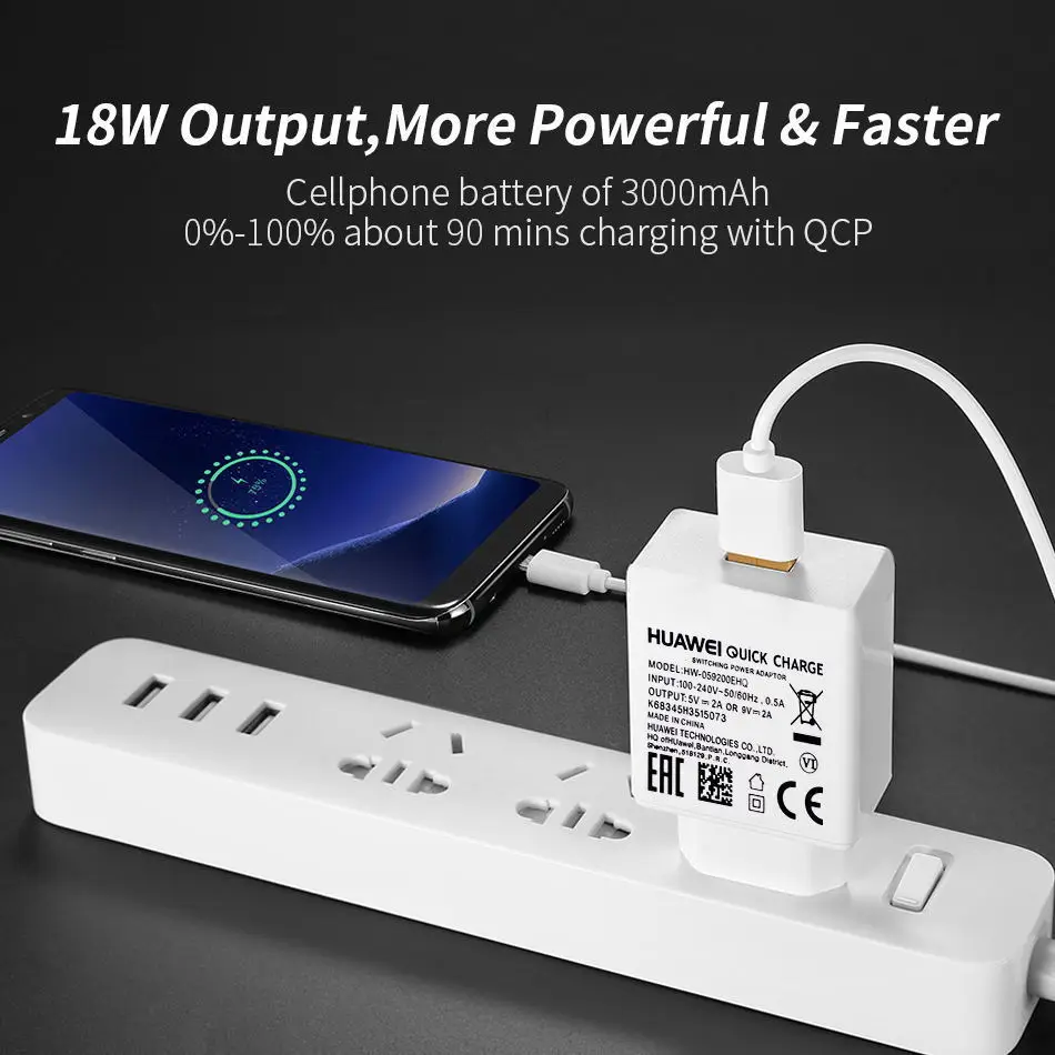详情4Huawei Genuine Fast Charger 9V 2A QC 2.0 Quick Charge EU Adapter USB C Cable For Mate20lite p9plus honor v9 note8 nove2plus 2 3e