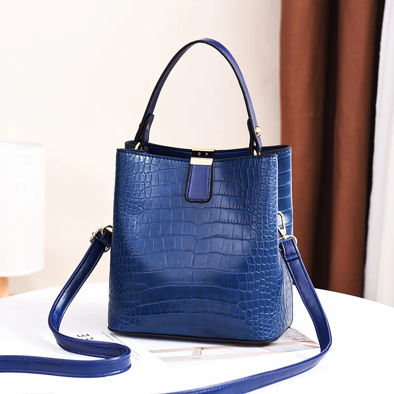 Sac à Main Femme En Simili Cuir Crocodile - Style Vintage, Bandoulière, Noir, Neuf Avec étiquettes