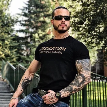 

Sports Fitness Short-Sleeved T-shirt Men's European and American Popular Brand Short T-shirt Fashion New Men's Summer