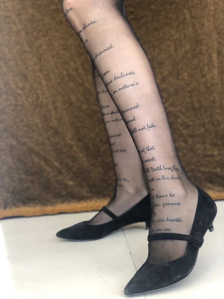 Pantyhose Woman Tattoo, Womens Tights Inscription
