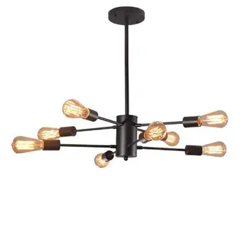 

Modern Fully Wired Loft Long Simple Chandeliers Satellite Light Mid-century Retro Farmhouse Brushed Nickel Ceiling Light