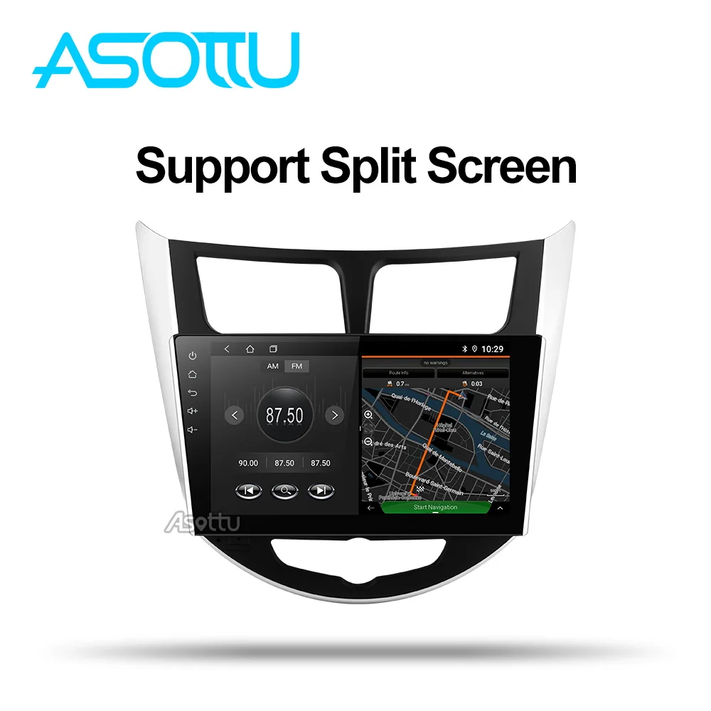 Clearance Asottu CRN9060  Android 9.0 Car dvd gps player for Hyundai Solaris Verna Accent car headunit radio player navigation gps car dvd 3