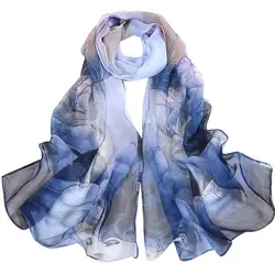 Женский шарф модный женский с принтом лотоса Длинный мягкий шарф женский шаль шарфы мягкий Элегантный Модный шарф для женщин