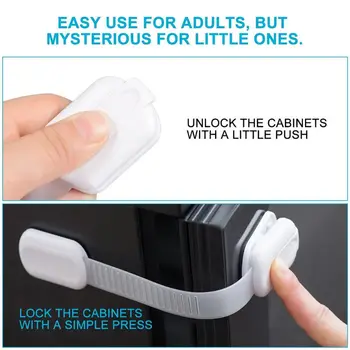 

6pcs/set Adjustable Children Safety Protective Lock Refrigerator Drawer Lock Baby Anti-pinch Hands Cupboard Latches