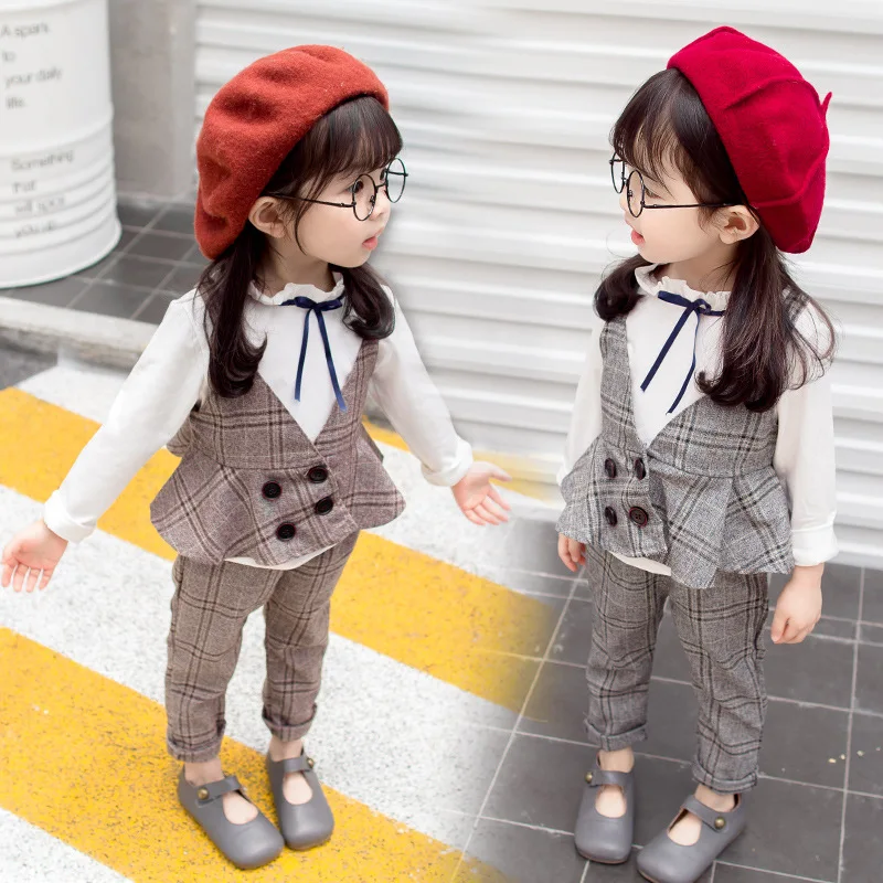 

Childrenswear GIRL'S Waistcoat Spring And Autumn Long Sleeve Three-piece Set 0-3 Years Old Baby Clothes Children Korean-style Se