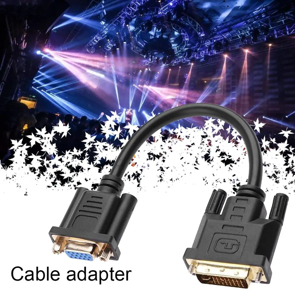 Изысканный дизайн прочный 1080p DVI-D 24+ 1 контактный разъем для VGA 15Pin женский активный кабель адаптер конвертер SS