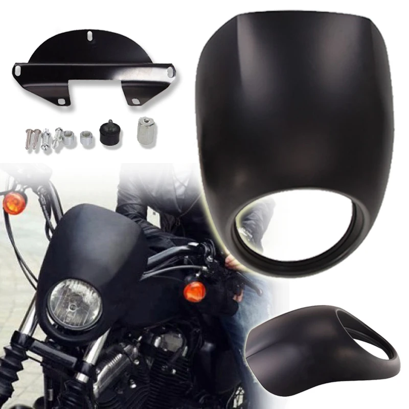 

1 Set Black Front Headlight Fairing Cover For Harley Sportster Dyna Glide Motorcycle