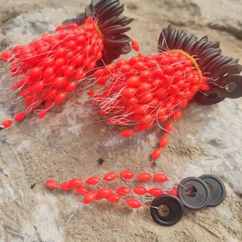 50 set/lot Seven Star Float Bobber Beans S/M/L Size Easy Use Rig Making Floating Beans Red/Yellow Oval Beads Carp Fishing  J447