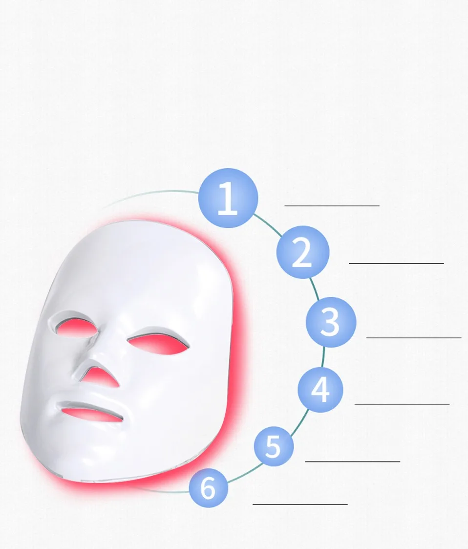 Дарсонваль, 7 цветов, фотонная светодиодная маска для лица, светильник для терапии лица, фототерапия, устройство для отбеливания морщин и угревой сыпи, уход за кожей