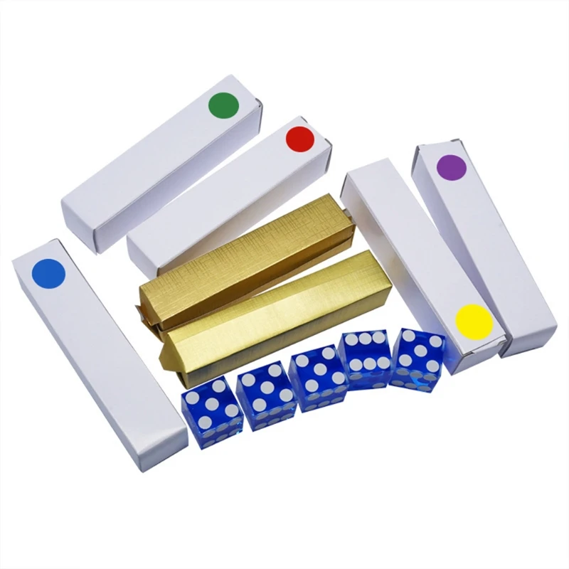 5pcs High-grade Acrylic Transparent Dice D6 19mm Casino Dice with Razor Edges