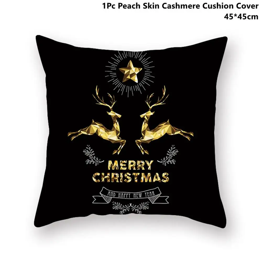 Xmas Pillowcase 20 Taoup Золотая черная Снежинка веселая Рождественская наволочка Рождественский Декор для домашнего декора рождественские украшения Рождественский Noel Санта-Клаус - Цвет: Xmas Pillowcase 20