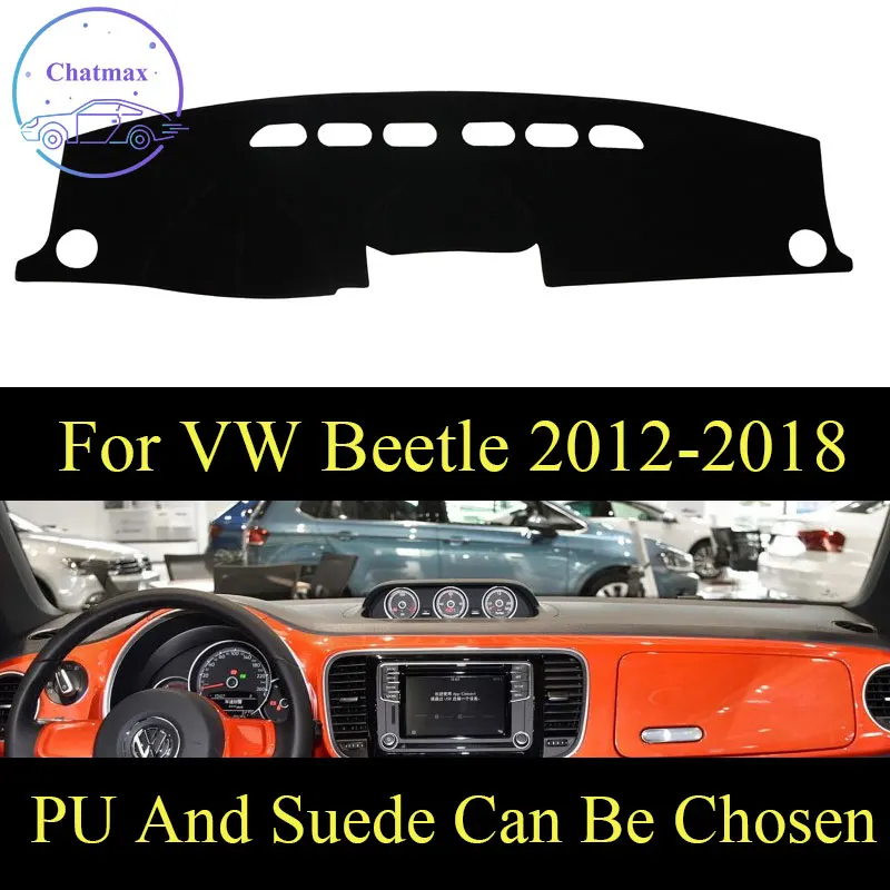 

For Volkswagen VW Beetle 2012-2018 Dashboard Console Cover PU Leather Suede Protector Sunshield Pad