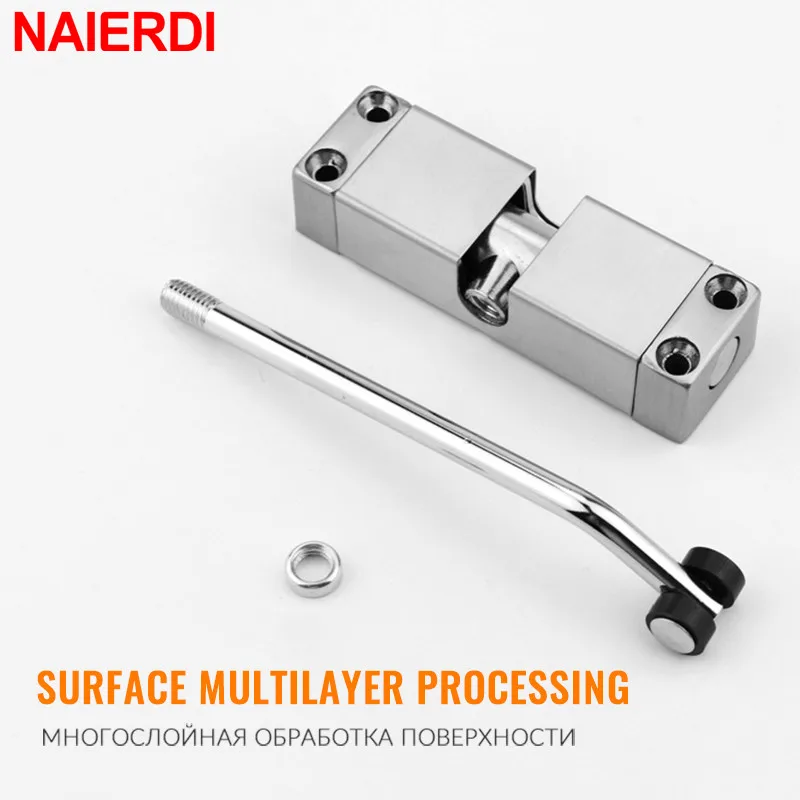 NAIERDI 40KG Automatic Spring Door Closer Stainless Steel Adjustable Door Closing Silver Device Black Gold Hardware