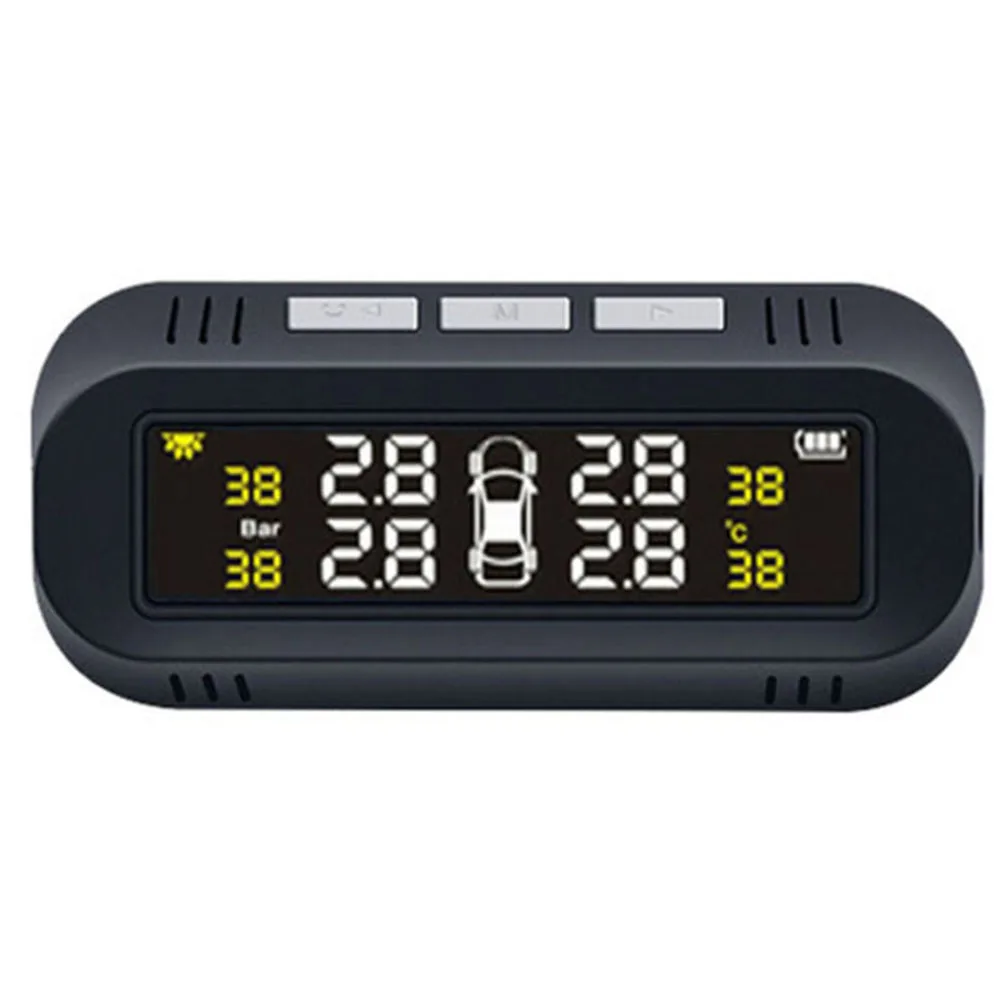 Солнечная энергия автомобиля TPMS монитор давления в шинах ЖК-дисплей+ 4* Внутренний датчик прочный и практичный