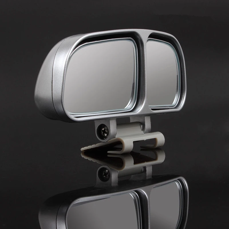 Hot 2Pcs Vehicle Car Blind Spot Square Wide Rear View Mirrors Side Universal Black / Silver