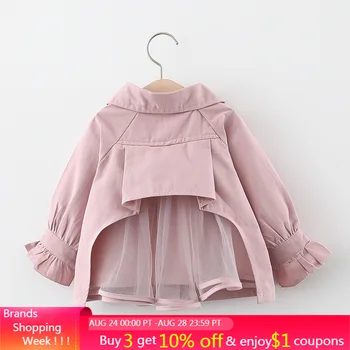 

Menoea Girl Mesh Coats Baby Kids Jackets Solid Color 2020 Summer Solid Mesh Trench 1-4Y Children Cute Outerwear Kid Clothing