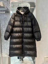 

Thick Black Down Jacket Fashion Long Hooded Long Sleeve Winter White Duck Down Jacket Women