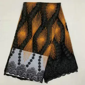 

Latest African Lace Fabric French Tulle Hot-Fix DIY Clothing Embroidery For Dress Mesh Women 5Yard Party Net Lace Fabric New