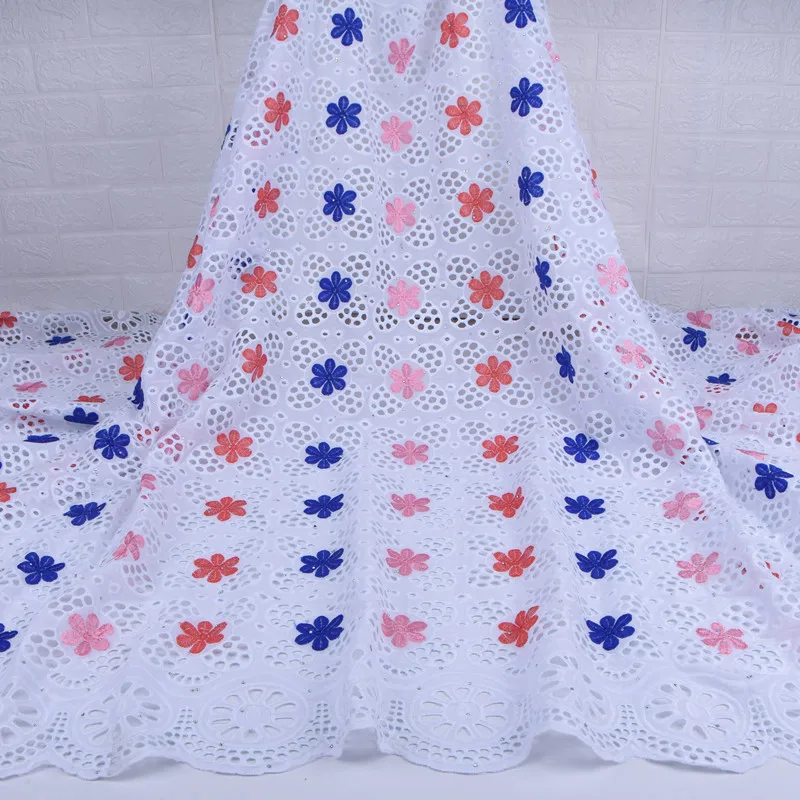

Swiss Voile Lace In Switzerland High Quality African Pure cotton Lace Fabric Embroidery With Holes Fabric For Sewing Clothes1724