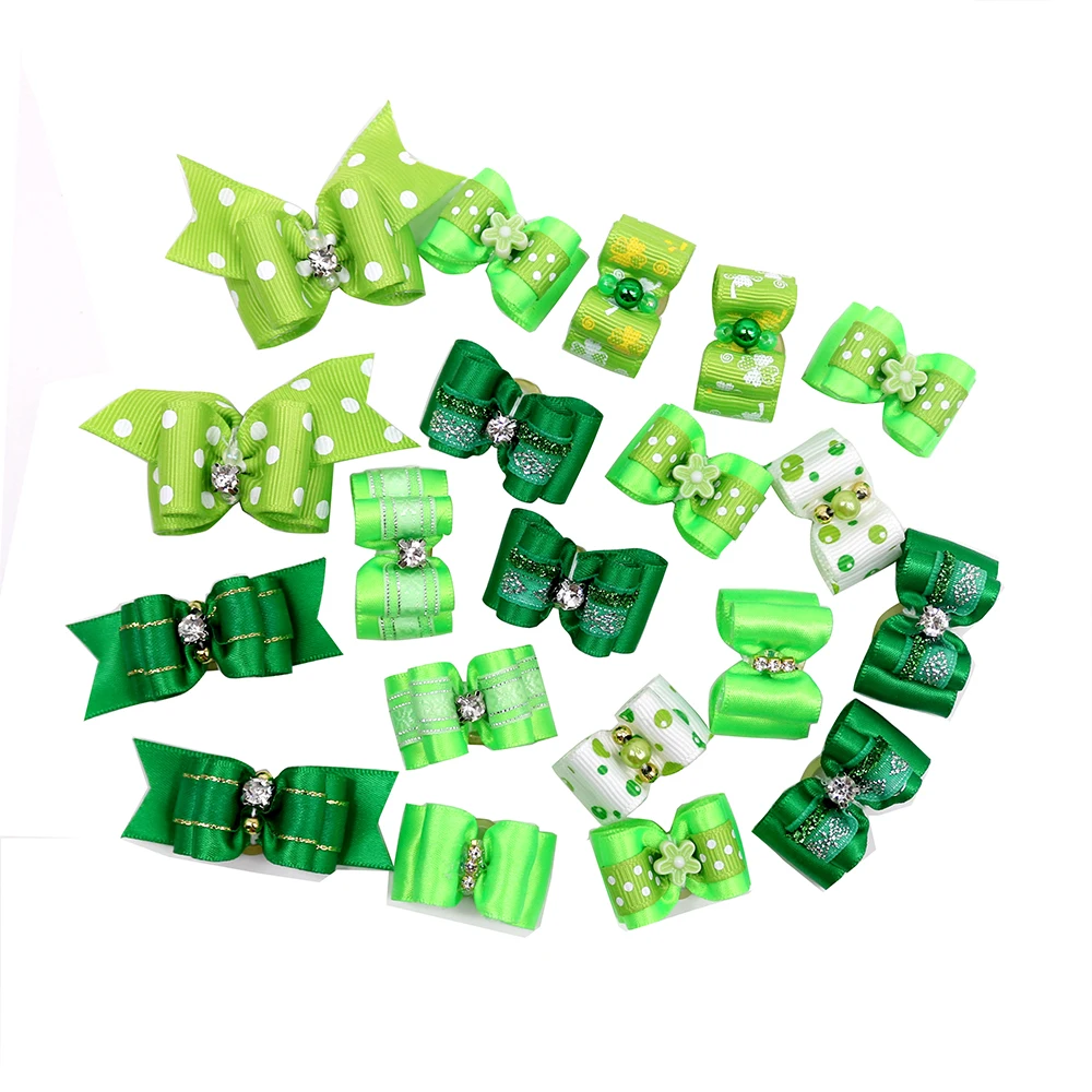 10Pcs Handmade font b Pet b font Dog Bow Diamond Pearl font b Pet b font