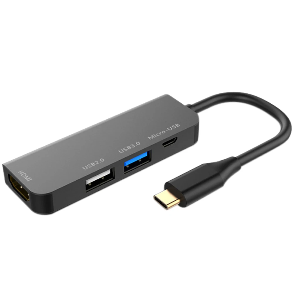 Type-C to HDMI USB 3.0 /2.0 Micro USB Hub Adapter for Macbook PC Laptop QJY99