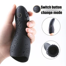 10 Modes Glans Vibrator Penis Massager Exerciser 2 Type Male Masturbator Ejaculation Delay Last Trainer Adult Sex Toys for Men