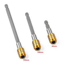 

1/4 Inch Hex Shank Quick Release Screwdriver Magnetic Drill Bit Holder With Adjustable Collar Extension Bar 60mm 100mm 150mm