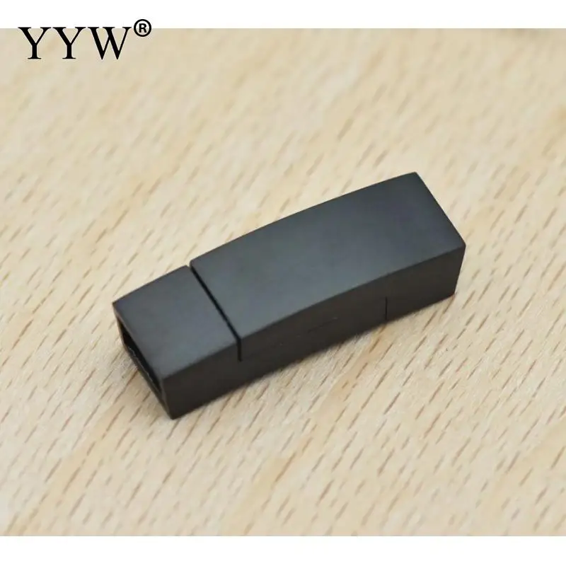 10pcs Stainless Steel Magnetic Clasps For Leather Bracelet Lace Buckles Connectors Jewelry Making Closure Accessories Black 6mm