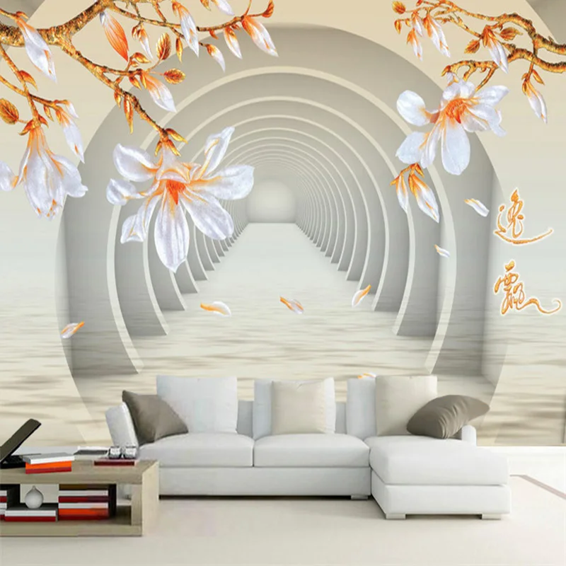 

Dropship Custom Mural Wallpaper 3D Stereo Space Jade Orchid Flowers Wall Painting Modern Abstract Art Backdrop Wall Decor 3 D