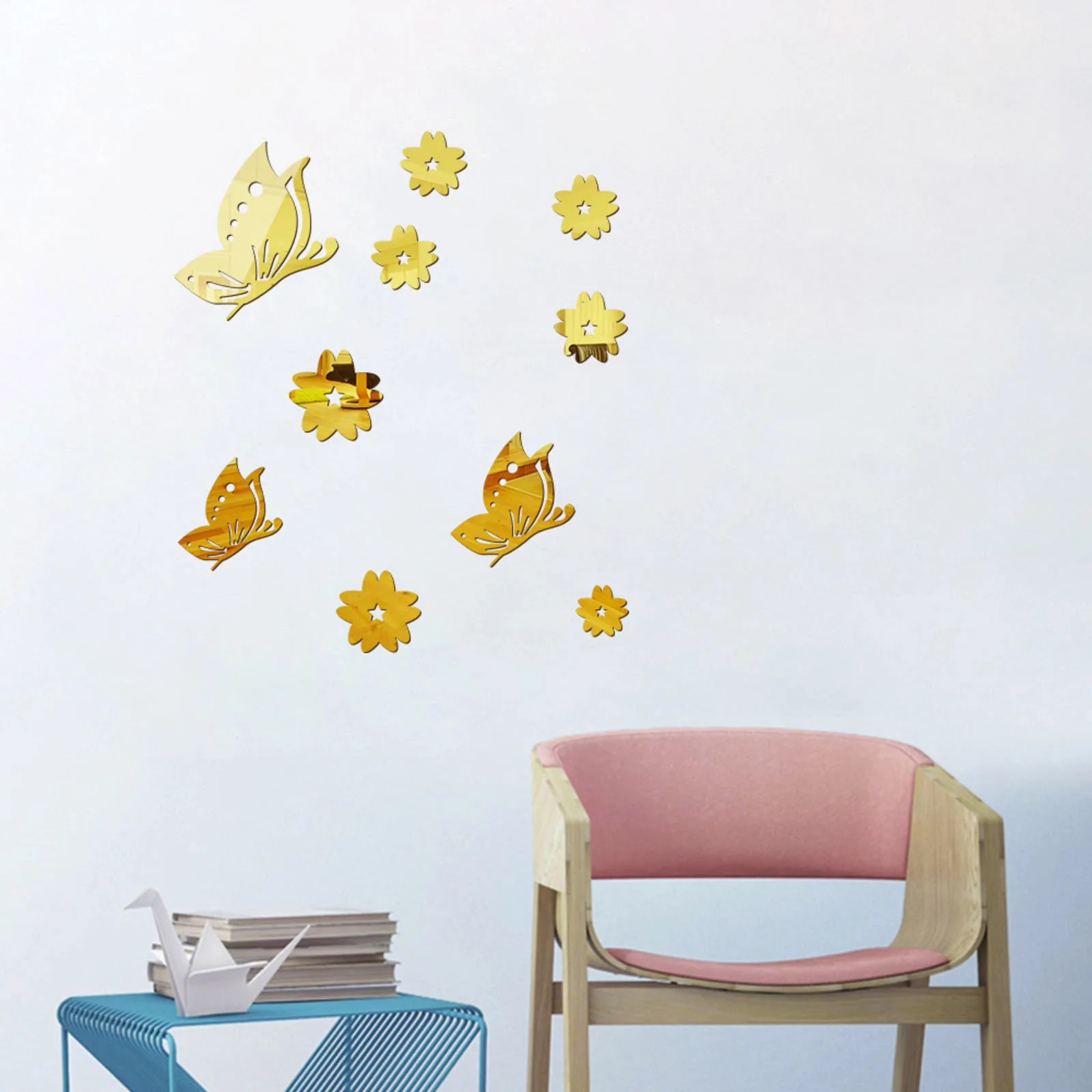 

3D Mirror Acrylic Window Wall Stickers Butterfly Pattern Removable Home Decoration Living-room Bedroom Decals specchio da parete