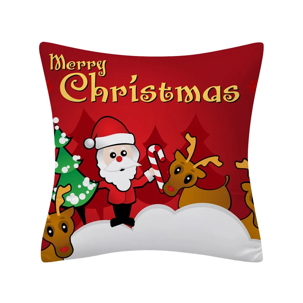 Рождественский Чехол на подушку с принтом дерева Красные Блестки диван из полиэстера бросок наволочка для дома Декор cojines decorativos para sof - Цвет: N
