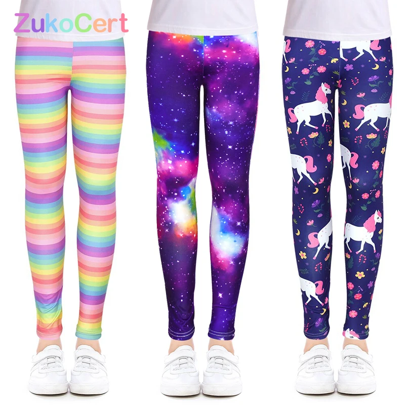 Girl Leggings Girls Leggings For Outdoor Travel Clothes Girls Pants Student Casual Wear Customizable Stylish Computer Printing For 4-13 Years