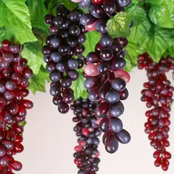 Черный/зеленый/красный/агат/фиолетовый моделирование с Мороз гроздь винограда Фото Модель зеленое растение украшение интерьера кулон