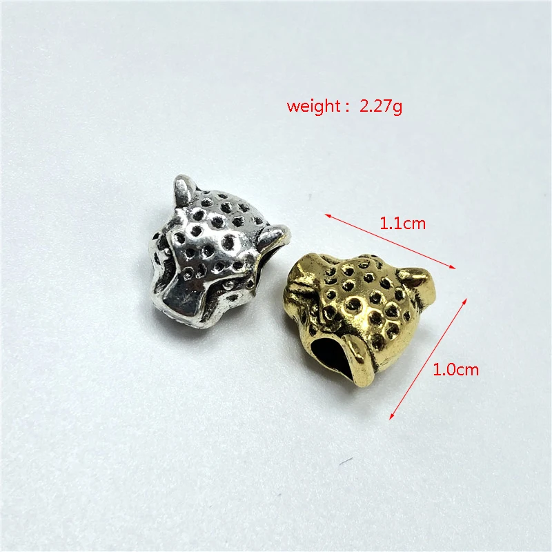 

10pcs animal head big hole beads loose beads spacer beads for jewelry making DIY handmade bracelet necklace accessories