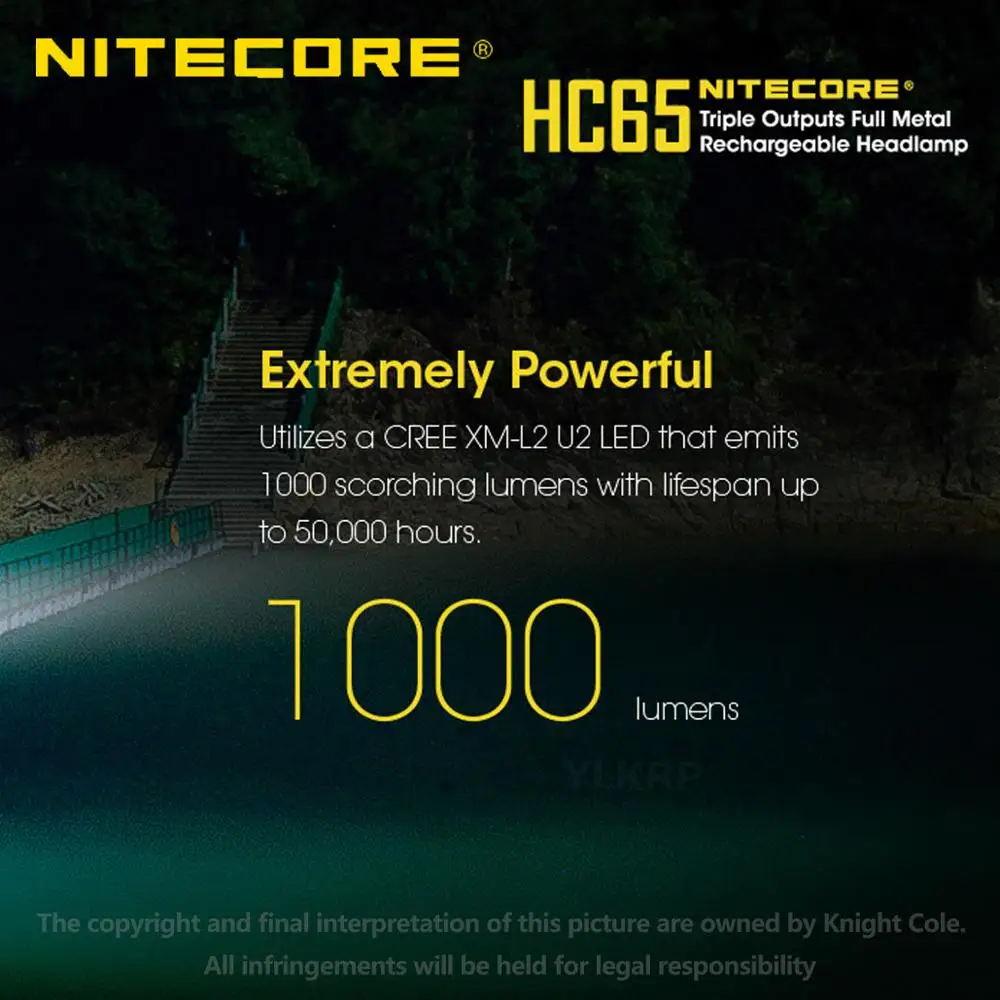 Оригинальная фара Nitecore HC65 3400 лм тройной выход внутренняя водонепроницаемый