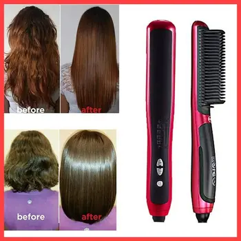 

Hair Straightening Styler Electrical Mini Hair Brush Professional Ceramic Hair Straightener