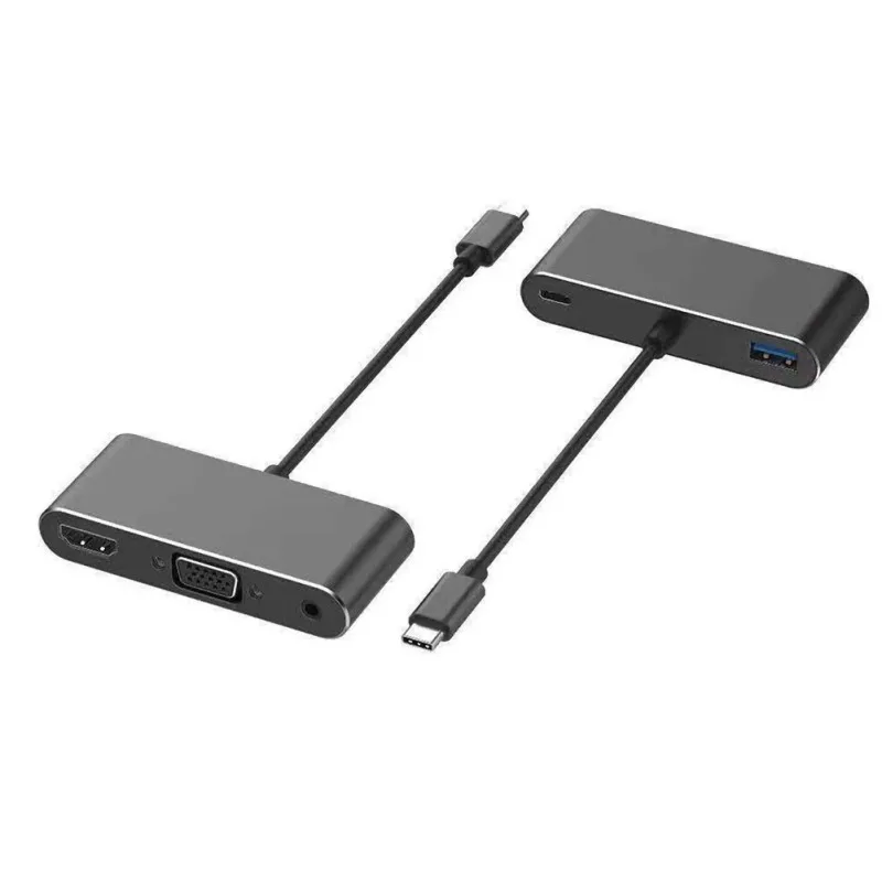 Type C к HDMI + VGA USB3.0HUB PD многопортовый адаптер конвертер Зарядка для